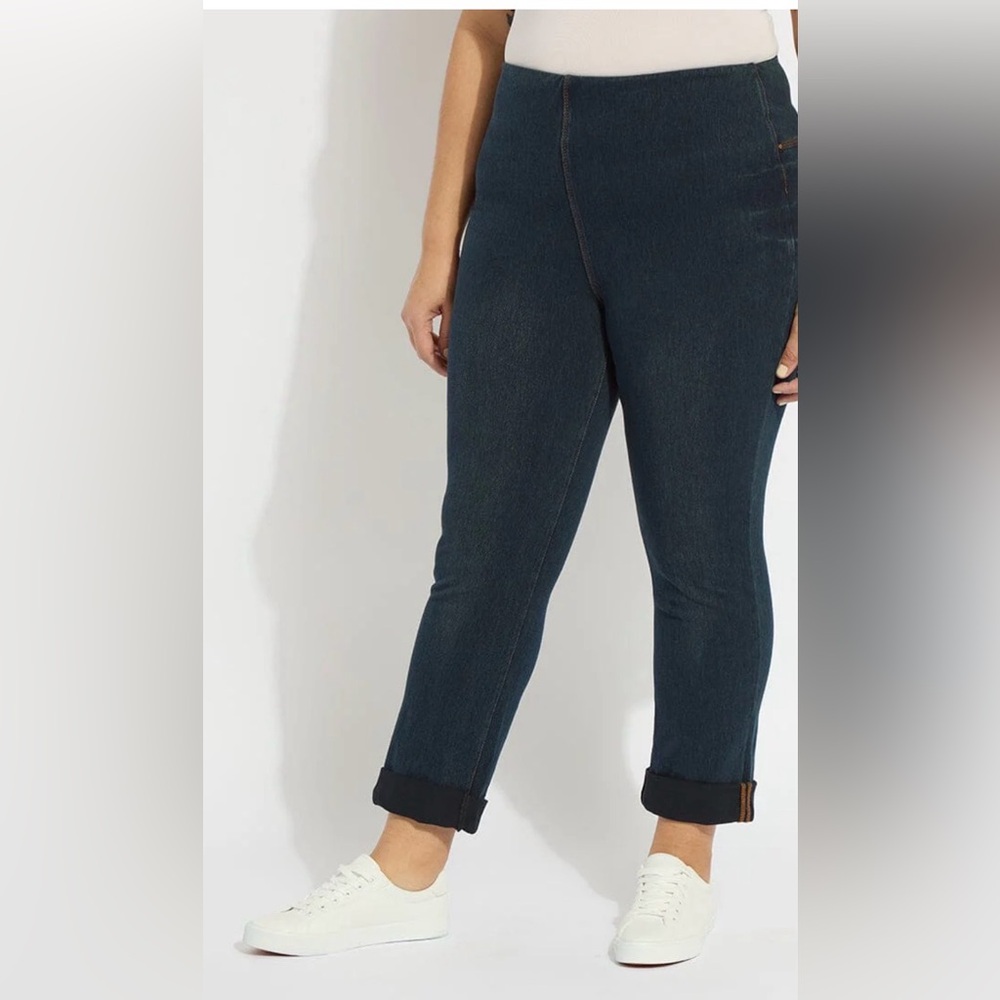 Lysee New York boyfriend curvy dark wash indigo denim jeans size 3X